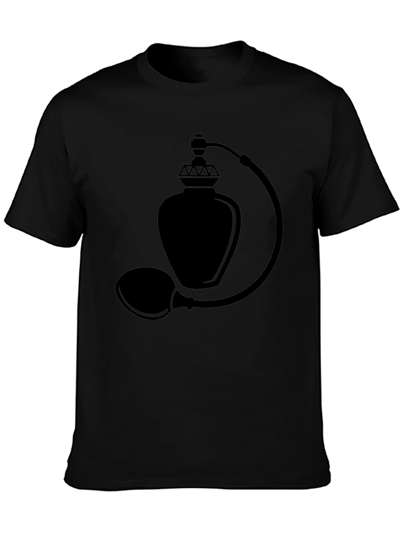 Elegant Black Perfume Bottle Graphic T-Shirt