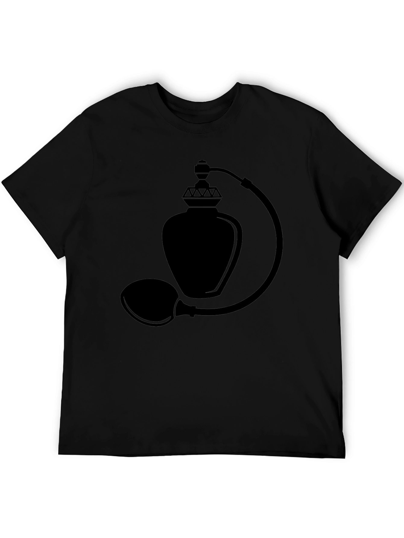 Elegant Black Perfume Bottle Graphic T-Shirt