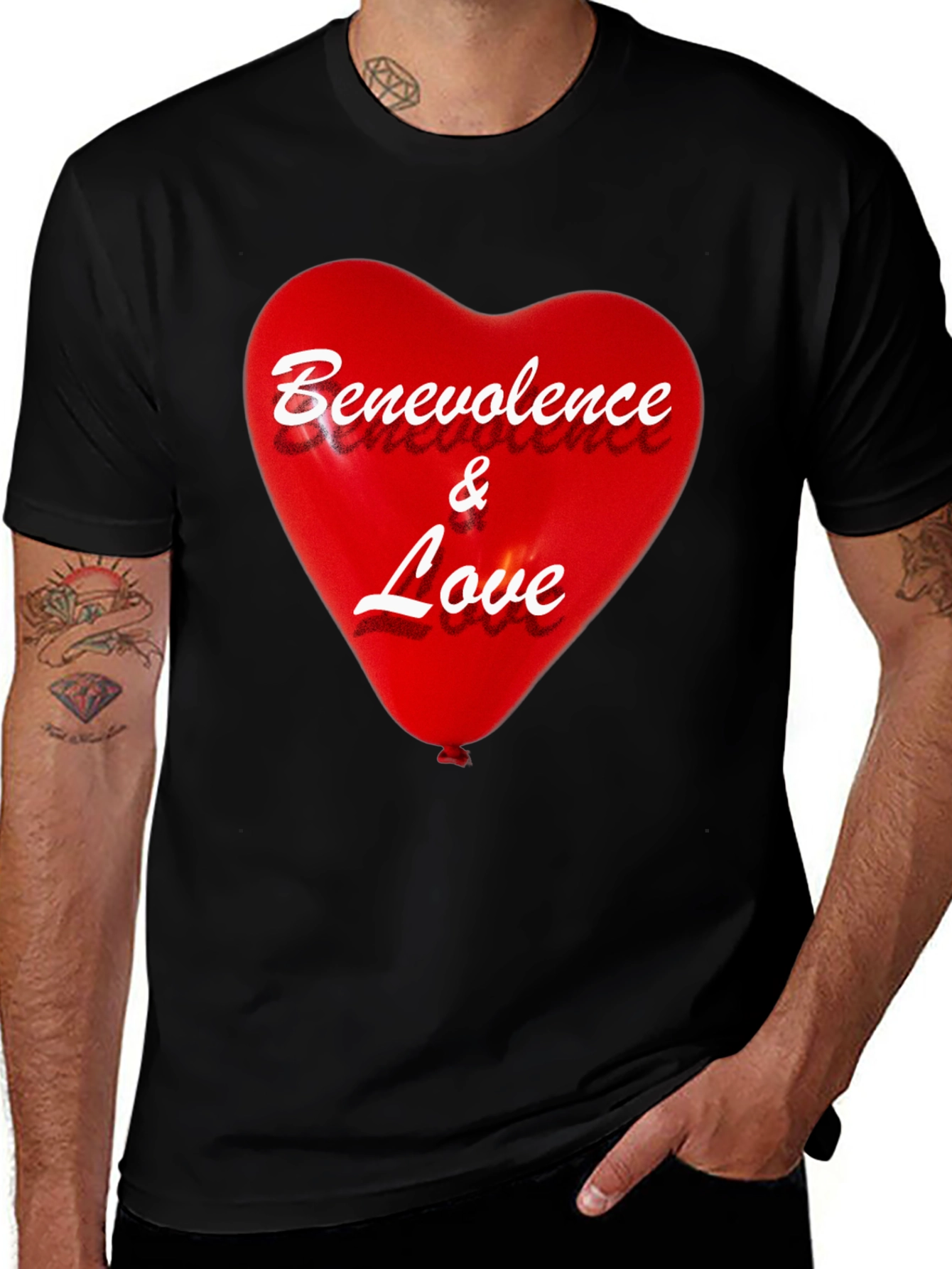 Benevolence & Love Heart T-Shirt - Stylish Graphic Tee