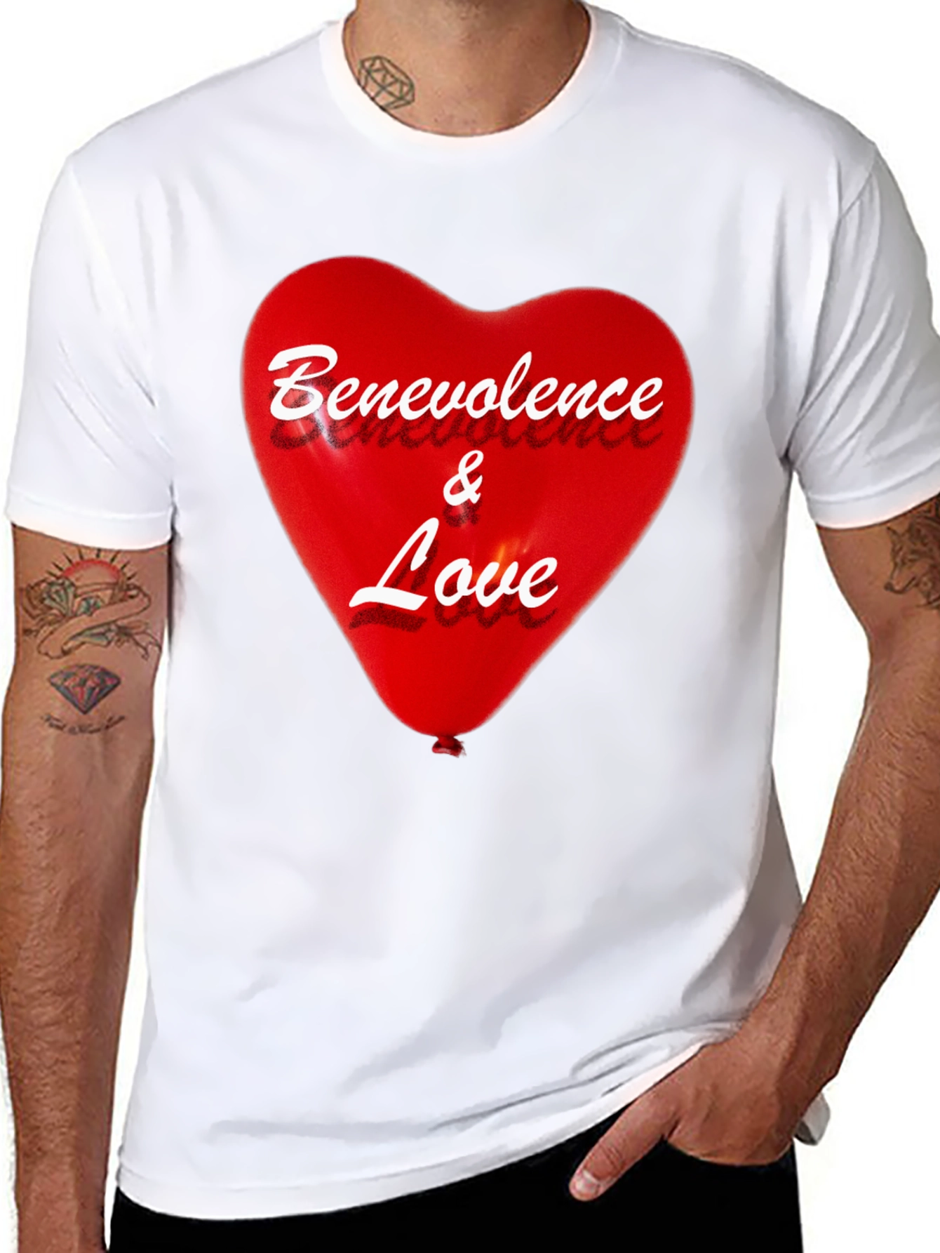 Benevolence & Love Heart T-Shirt - Stylish Graphic Tee
