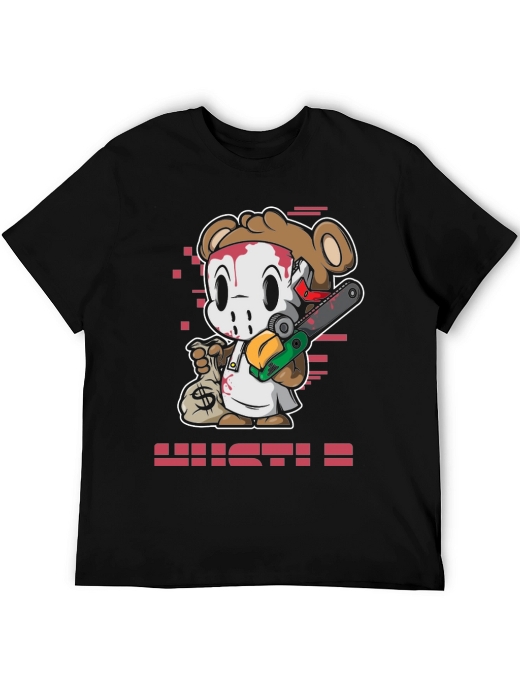 Cartoon Bear HUSTLE T-Shirt