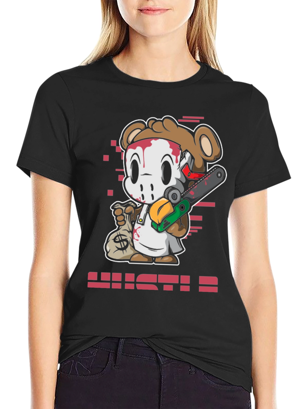 Cartoon Bear HUSTLE T-Shirt