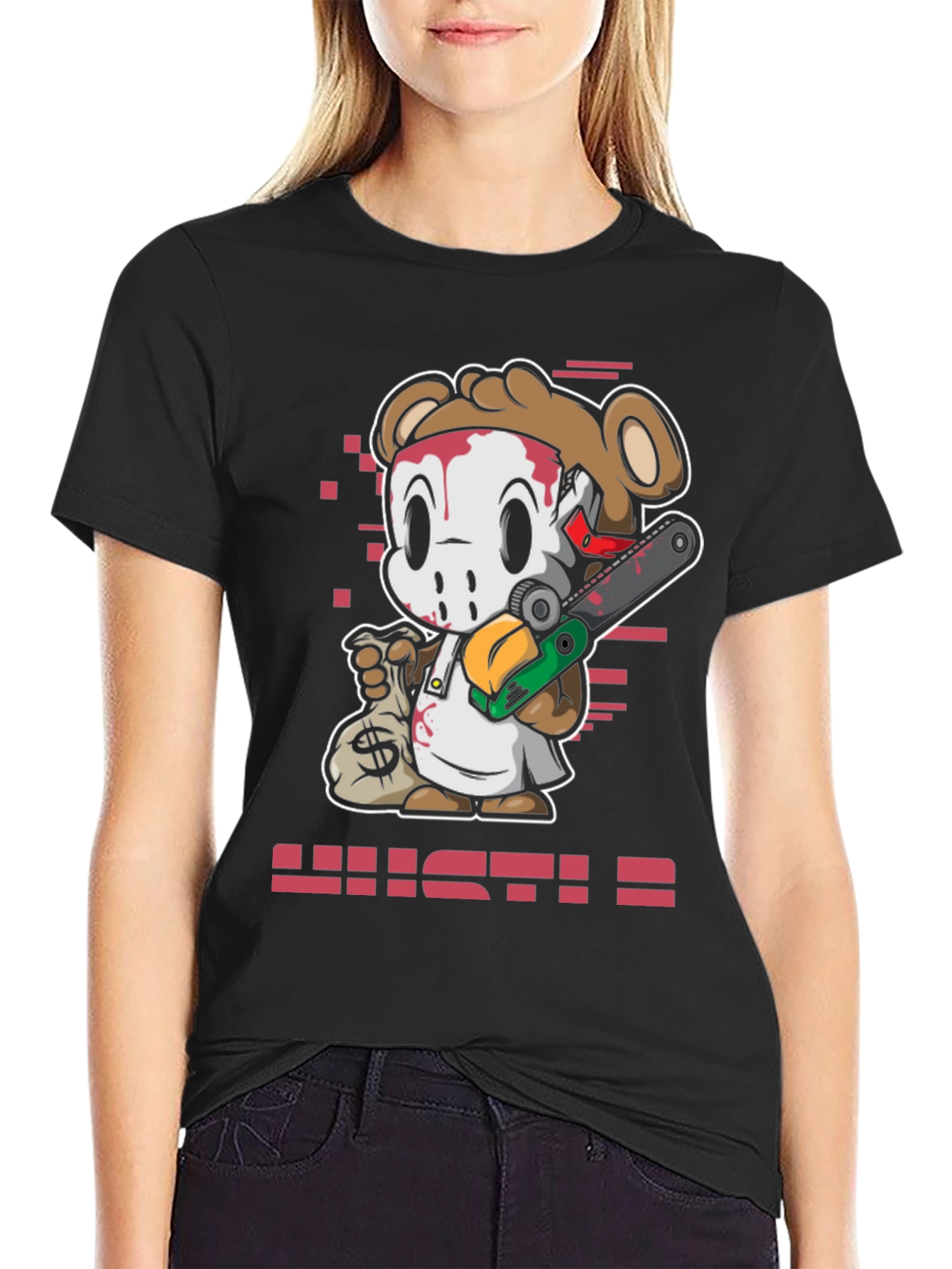 Cartoon Bear HUSTLE T-Shirt