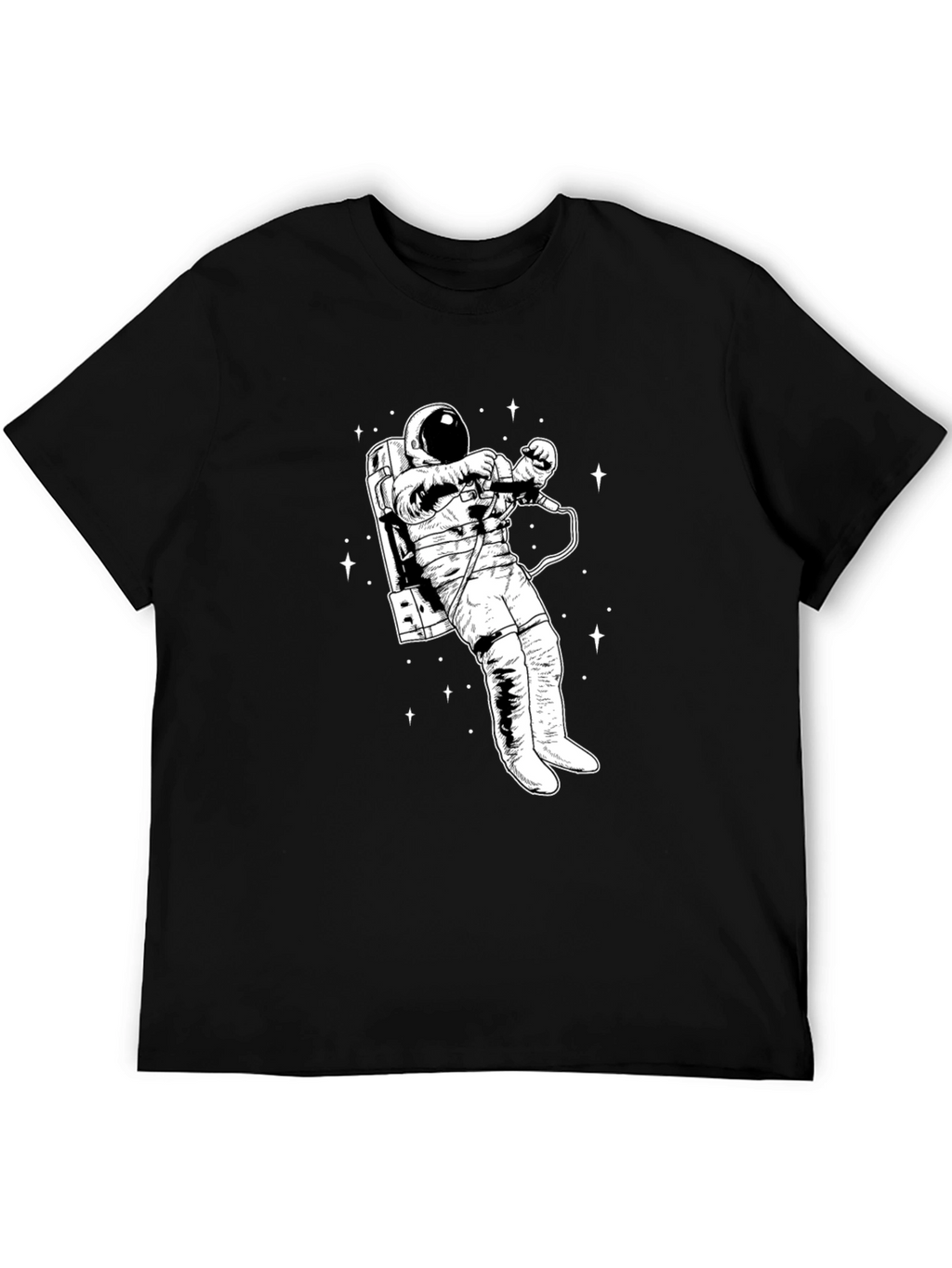 Astronaut Graphic T-Shirt - Black Crew Neck