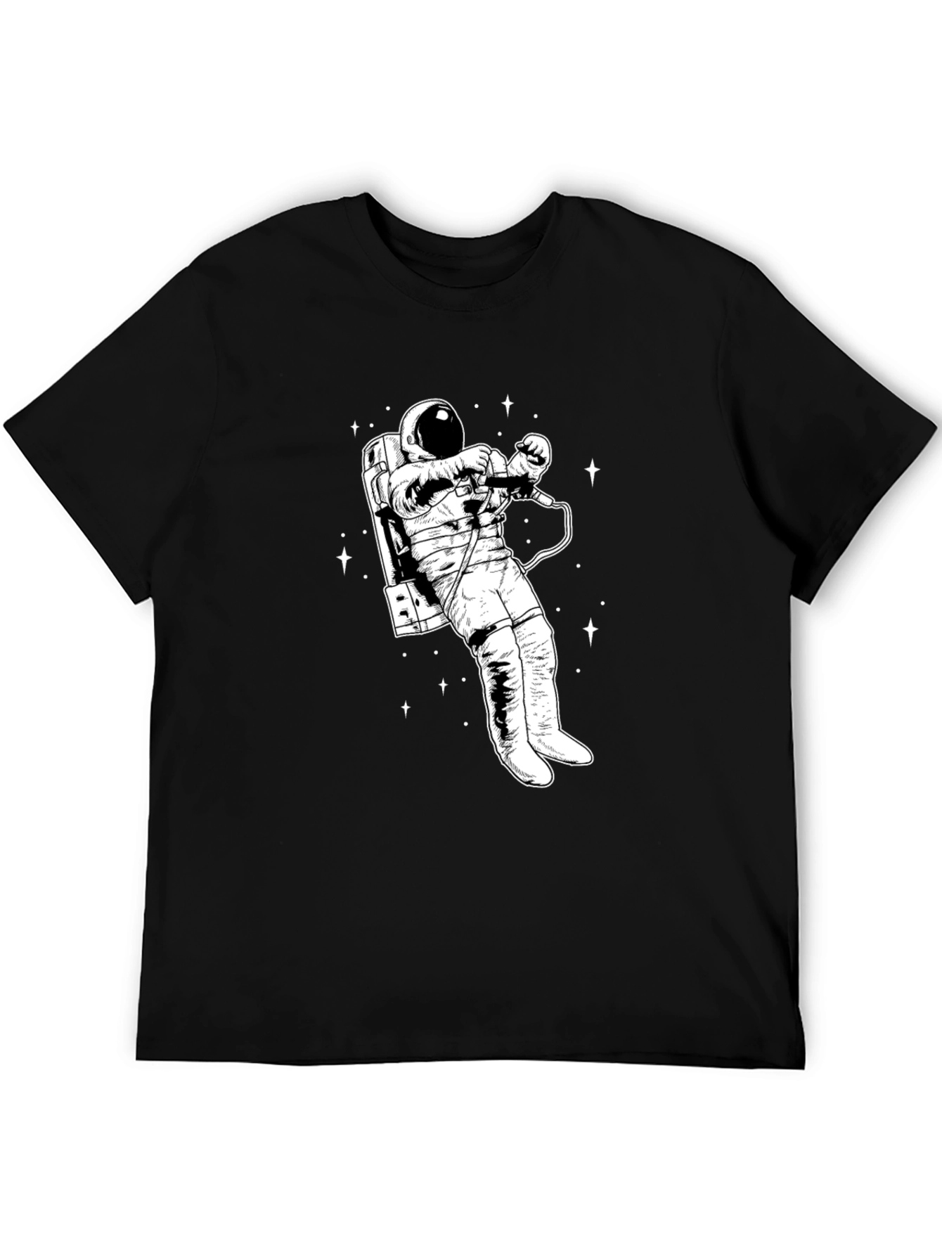 Astronaut Graphic T-Shirt - Black Crew Neck