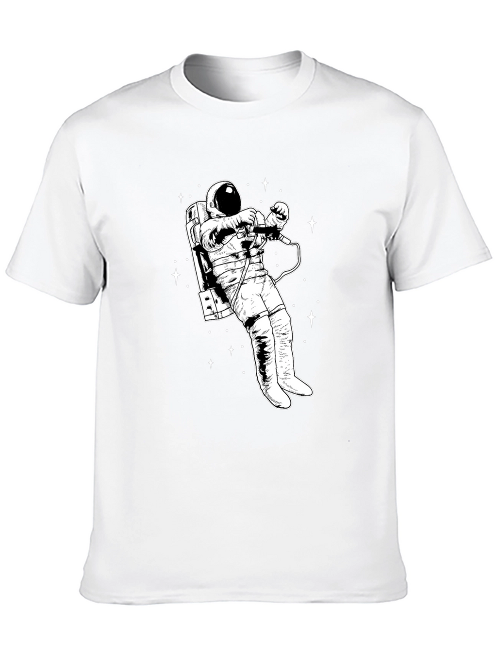 Astronaut Graphic T-Shirt - Black Crew Neck