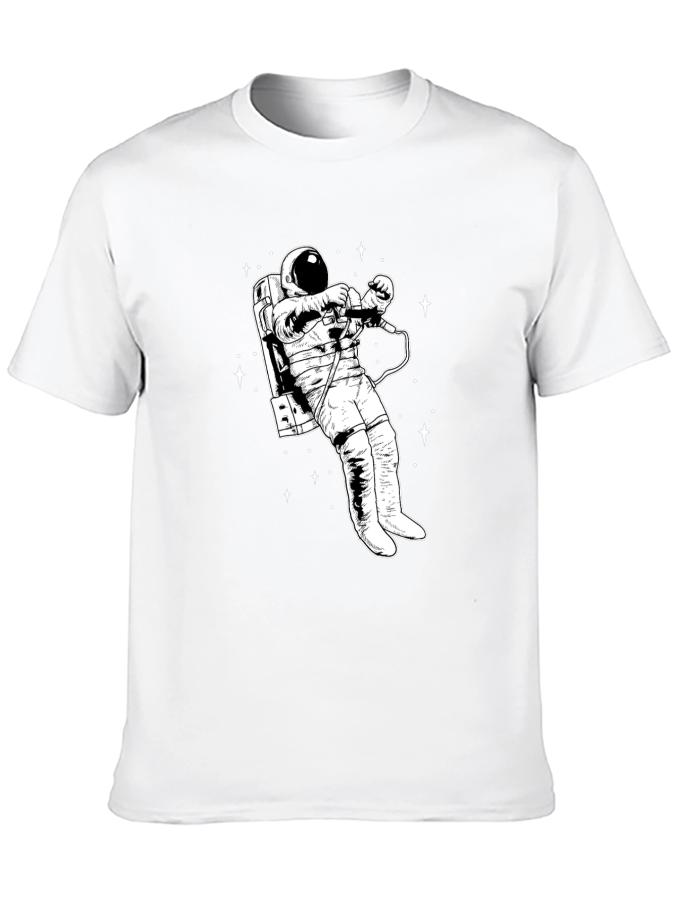 Astronaut Graphic T-Shirt - Black Crew Neck