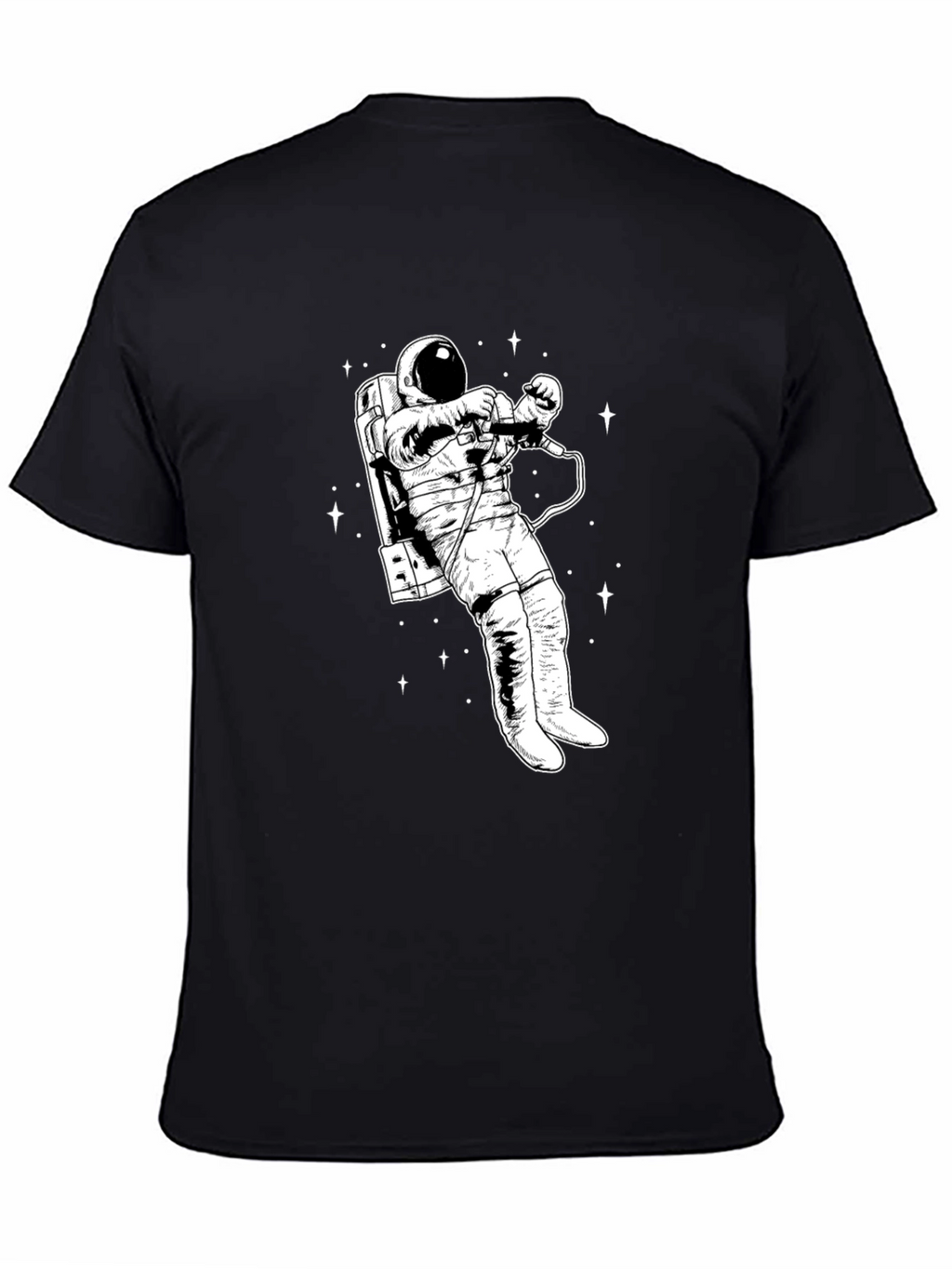 Astronaut Graphic T-Shirt - Black Crew Neck
