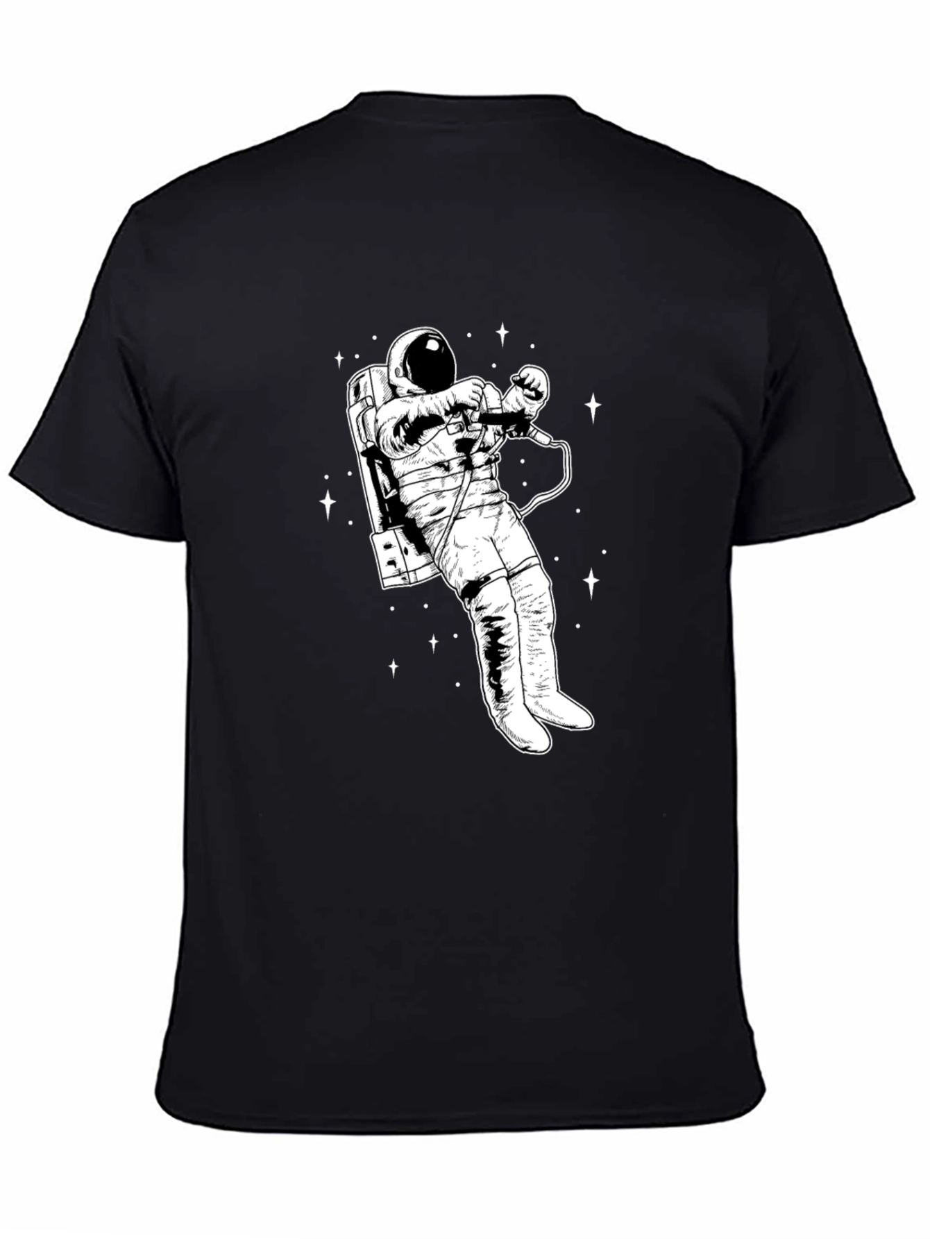 Astronaut Graphic T-Shirt - Black Crew Neck