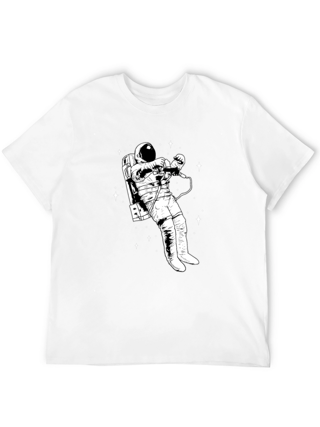 Astronaut Graphic T-Shirt - Black Crew Neck