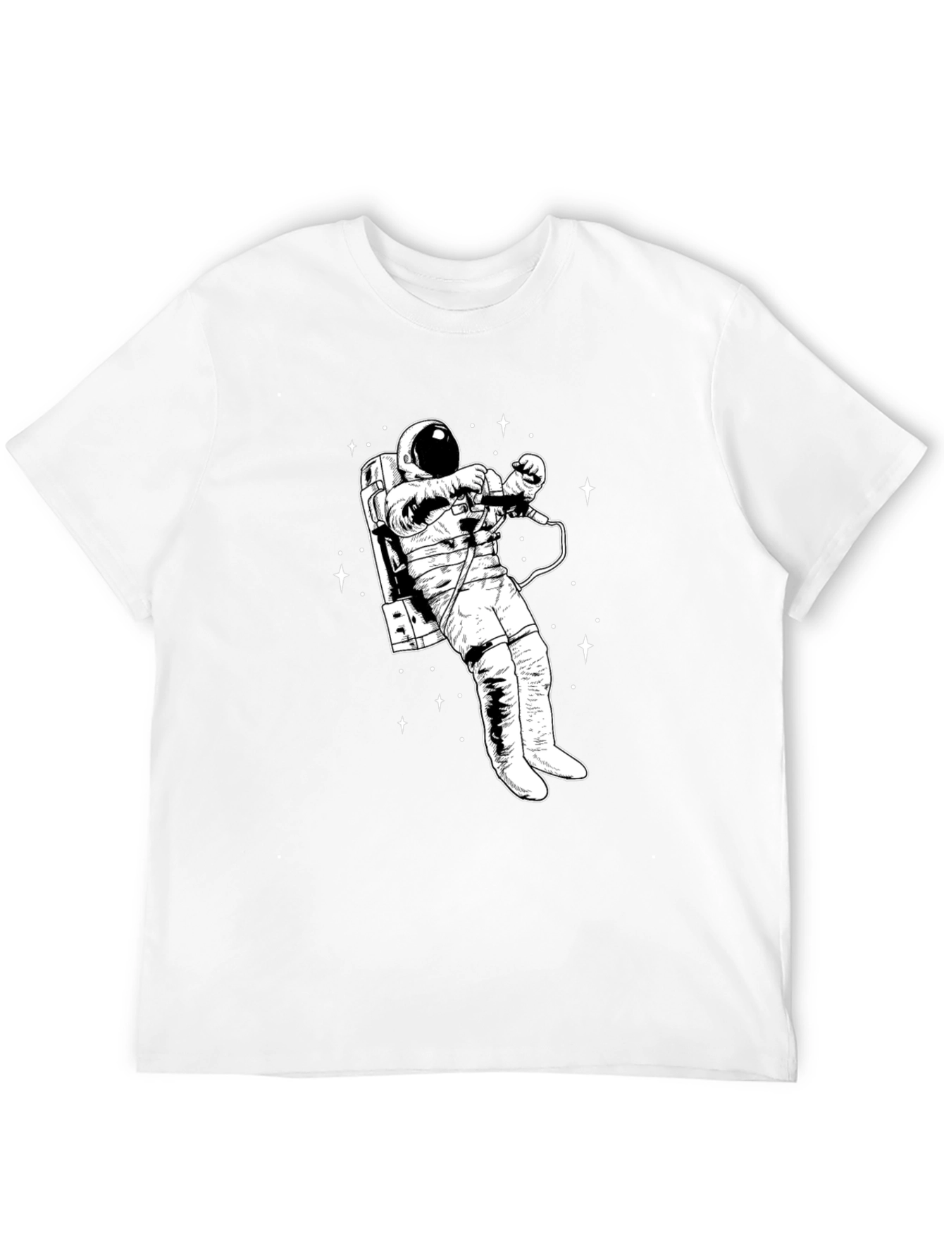 Astronaut Graphic T-Shirt - Black Crew Neck
