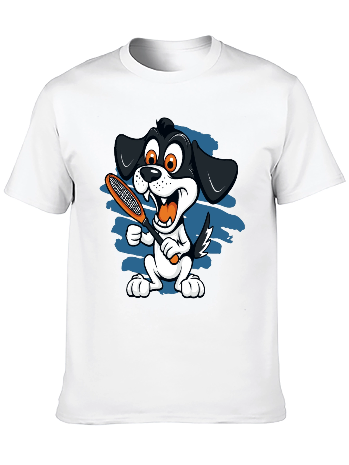 Cartoon Dog Tennis T-Shirt