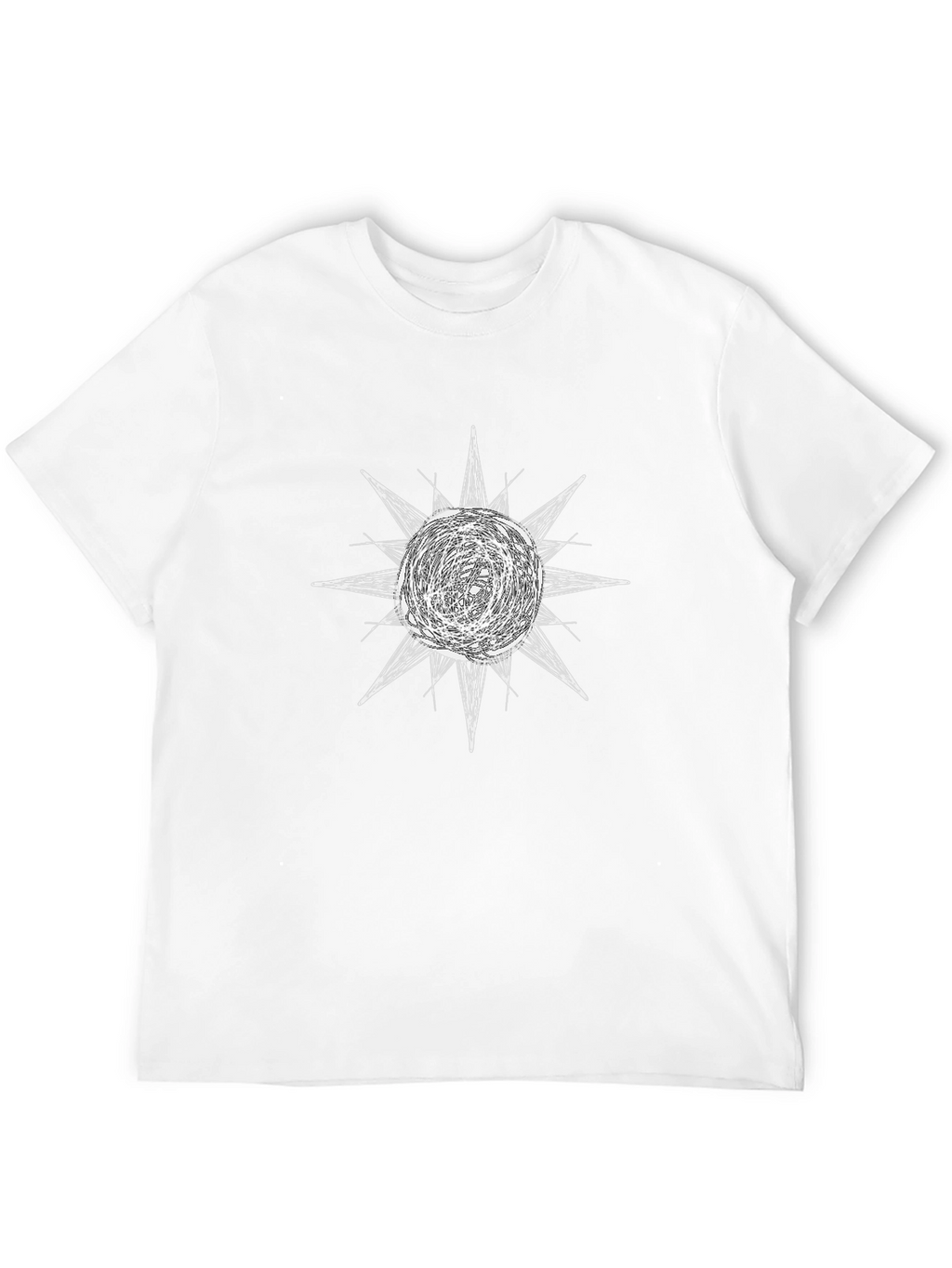 Abstract Sun Graphic Black T-Shirt