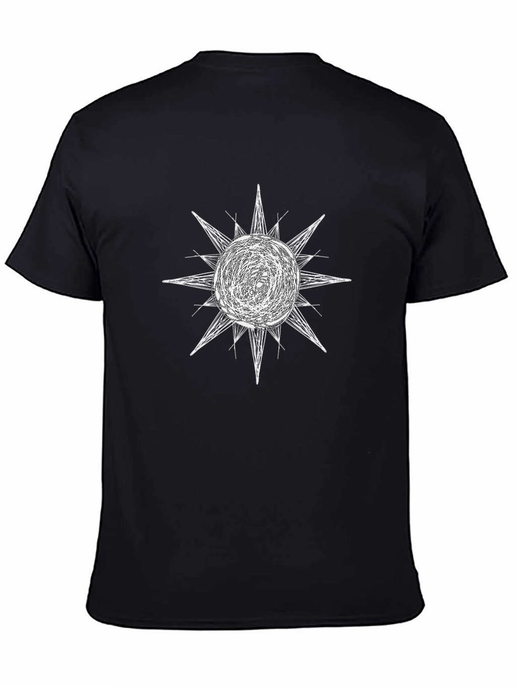 Abstract Sun Graphic Black T-Shirt