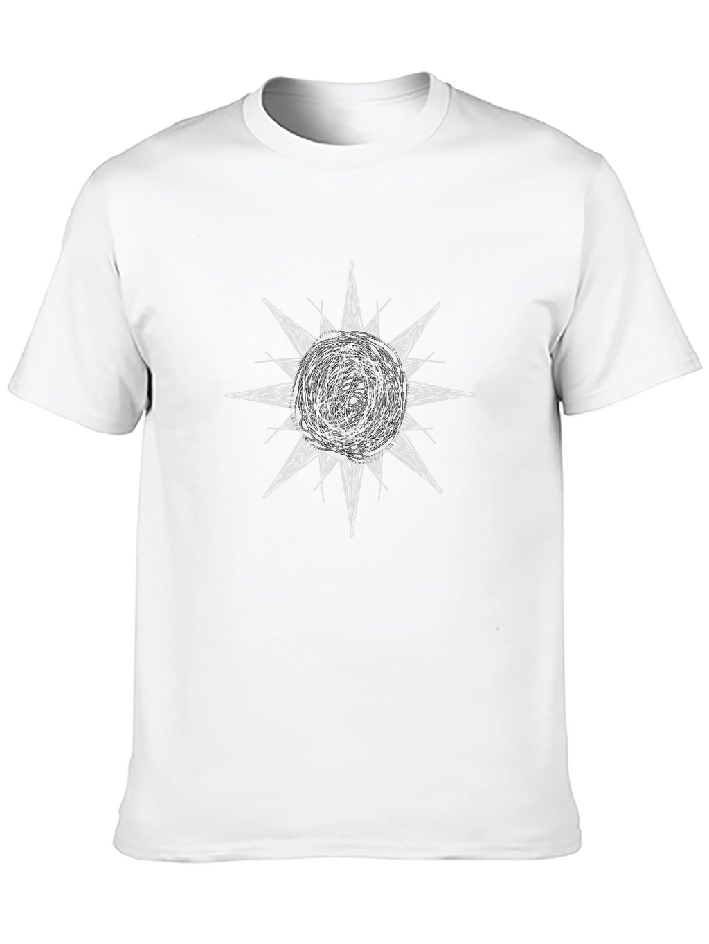 Abstract Sun Graphic Black T-Shirt