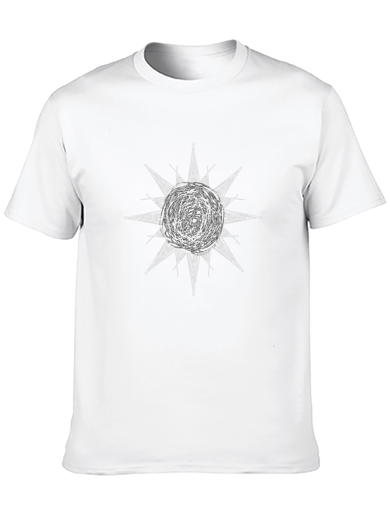 Abstract Sun Graphic Black T-Shirt