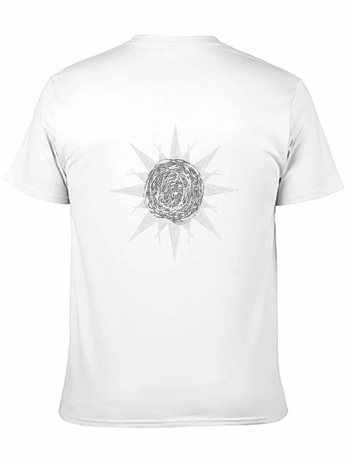 Abstract Sun Graphic Black T-Shirt