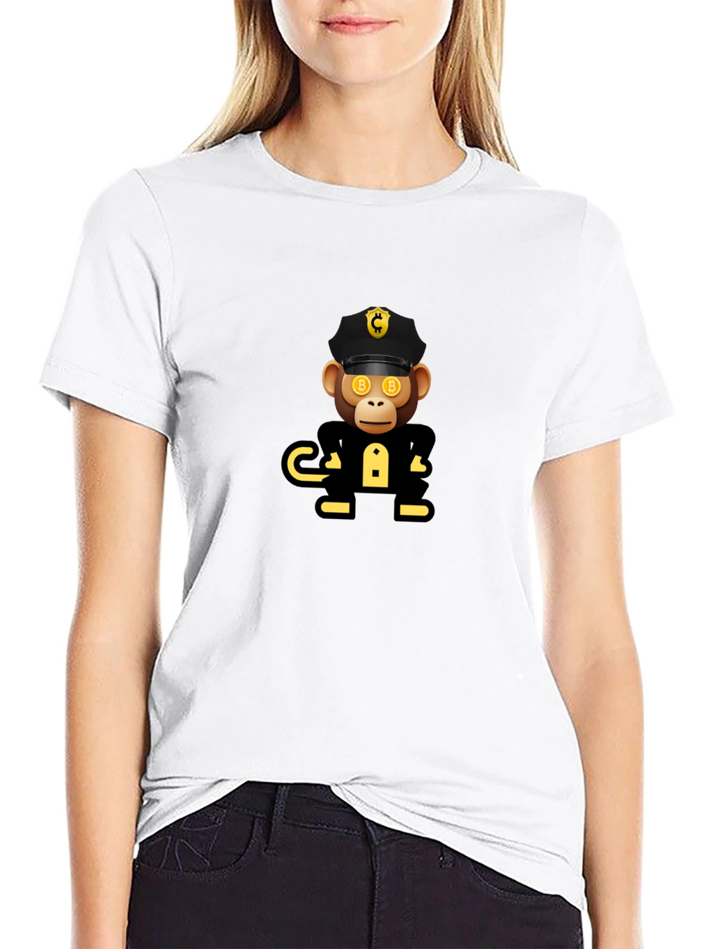 Bitcoin Ape Officer Black T-Shirt