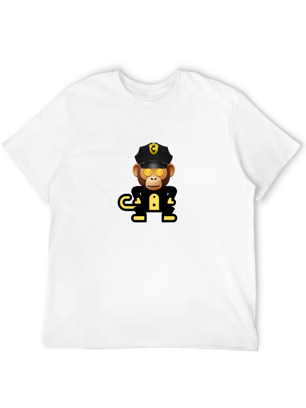 Bitcoin Ape Officer Black T-Shirt