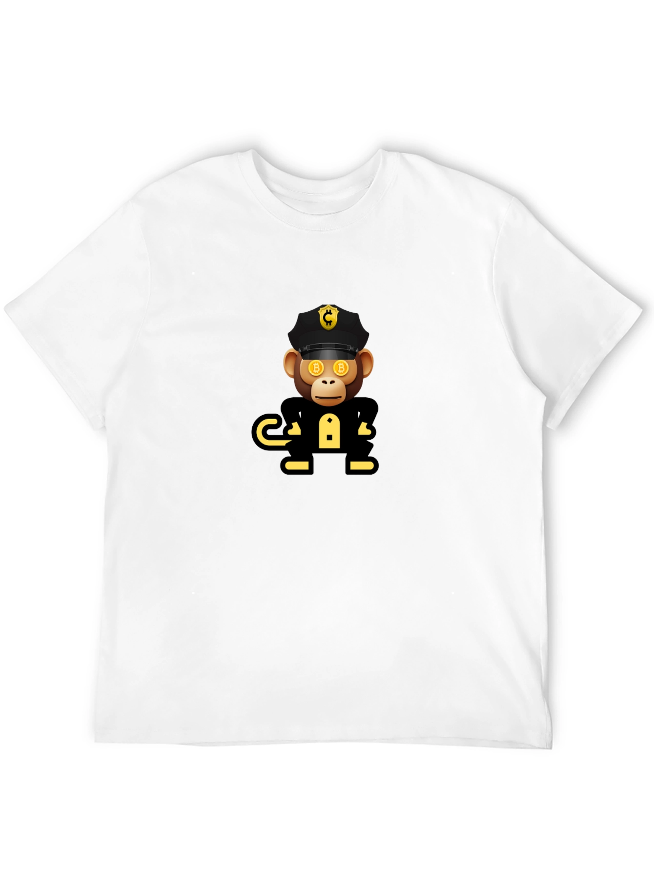Bitcoin Ape Officer Black T-Shirt