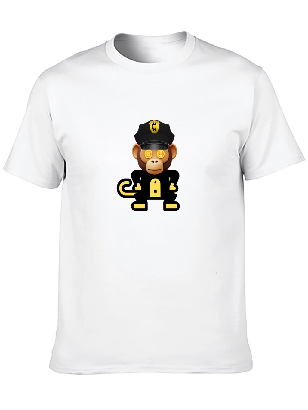 Bitcoin Ape Officer Black T-Shirt