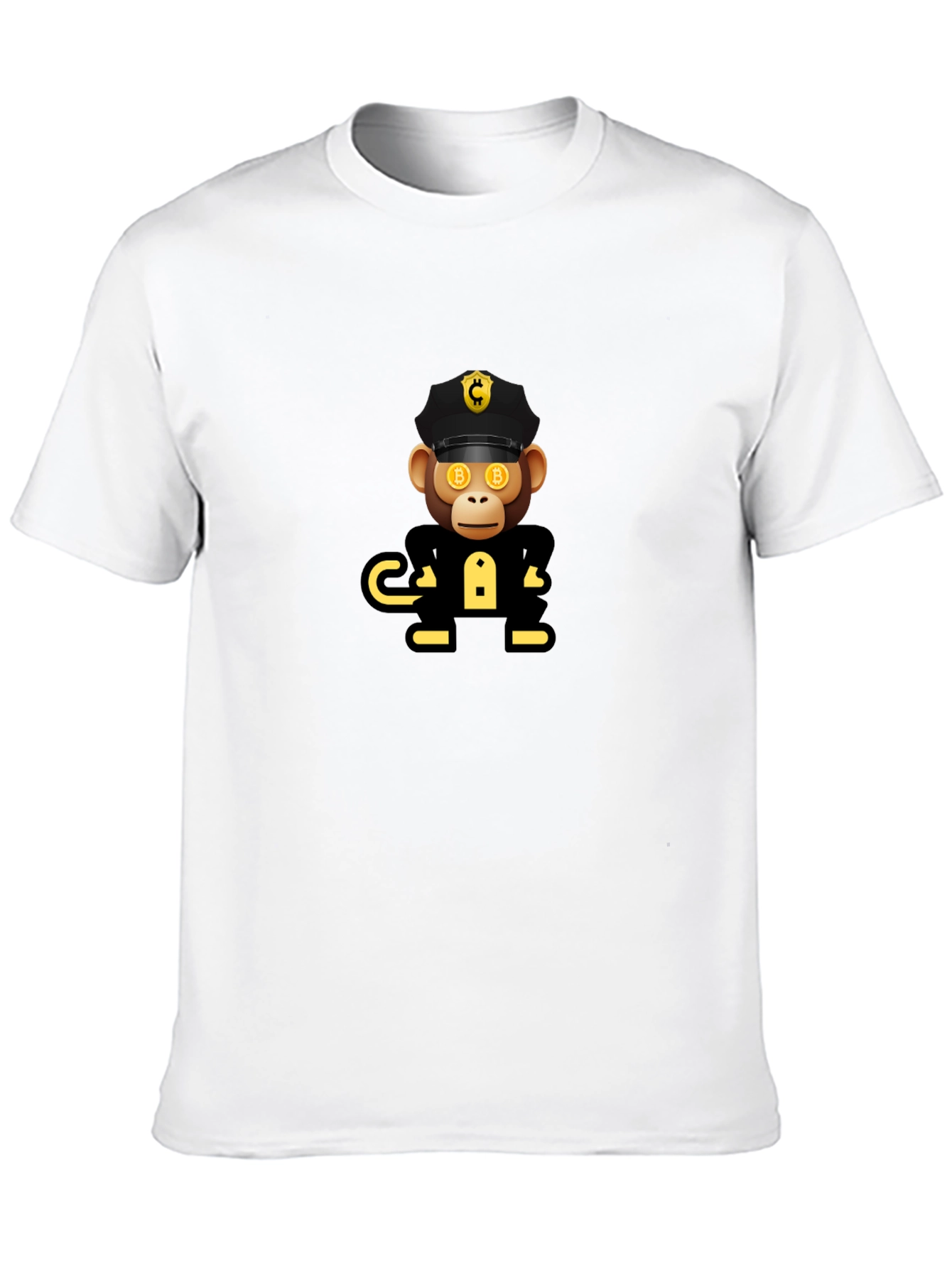 Bitcoin Ape Officer Black T-Shirt