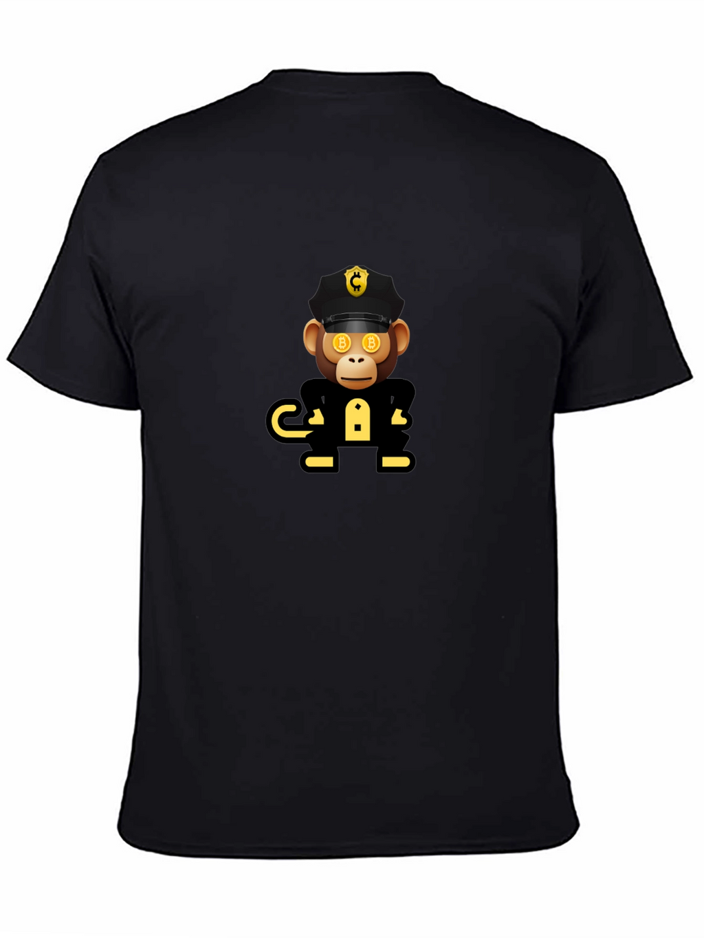 Bitcoin Ape Officer Black T-Shirt