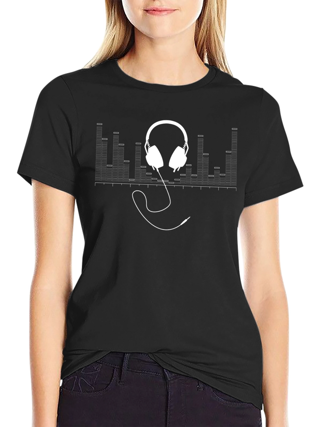 Cool Music Graphic T-Shirt - Black