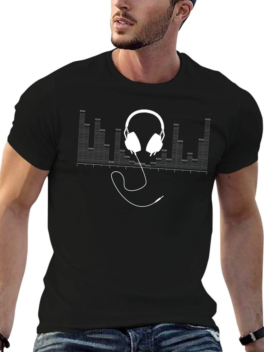 Cool Music Graphic T-Shirt - Black