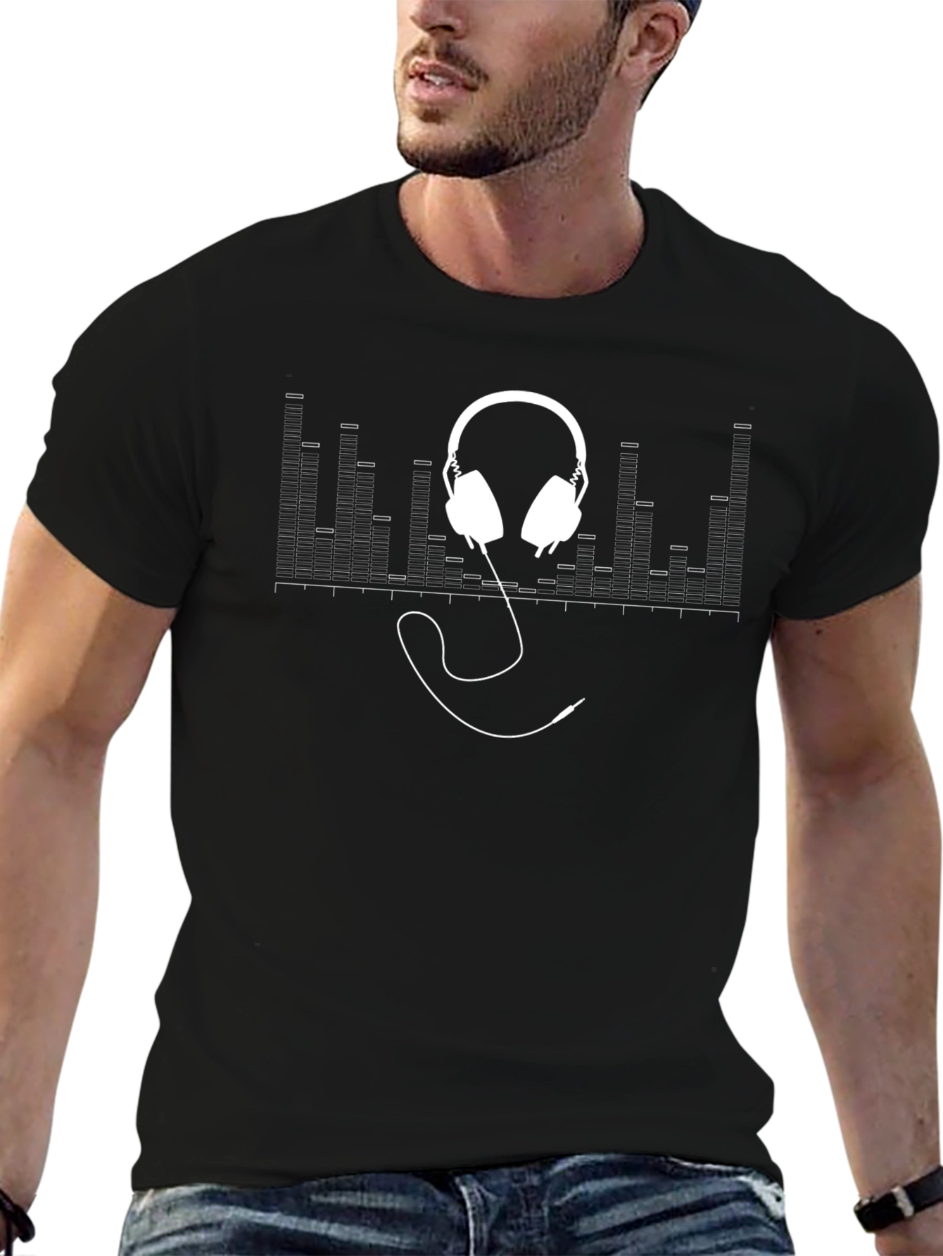 Cool Music Graphic T-Shirt - Black