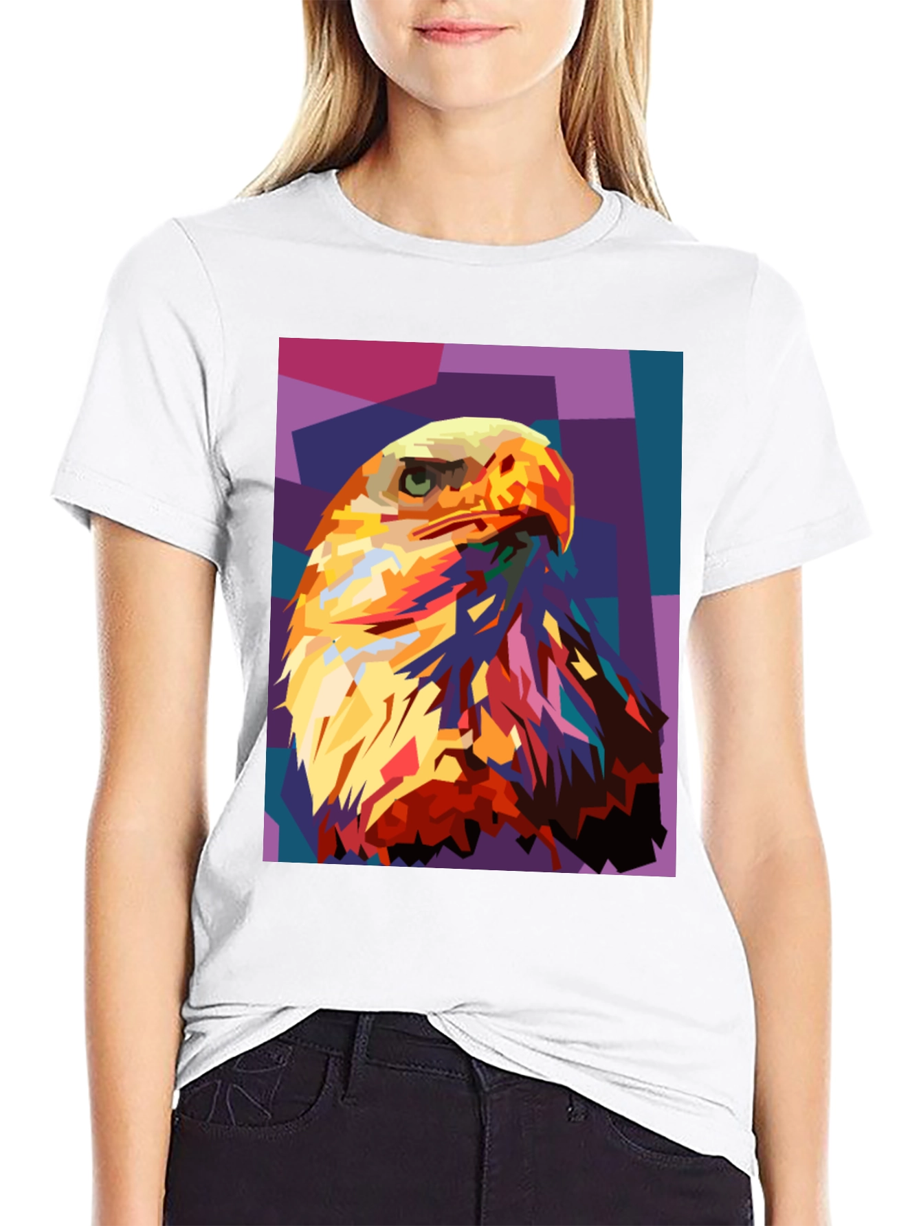 Eagle Pop Art Graphic Black T-Shirt
