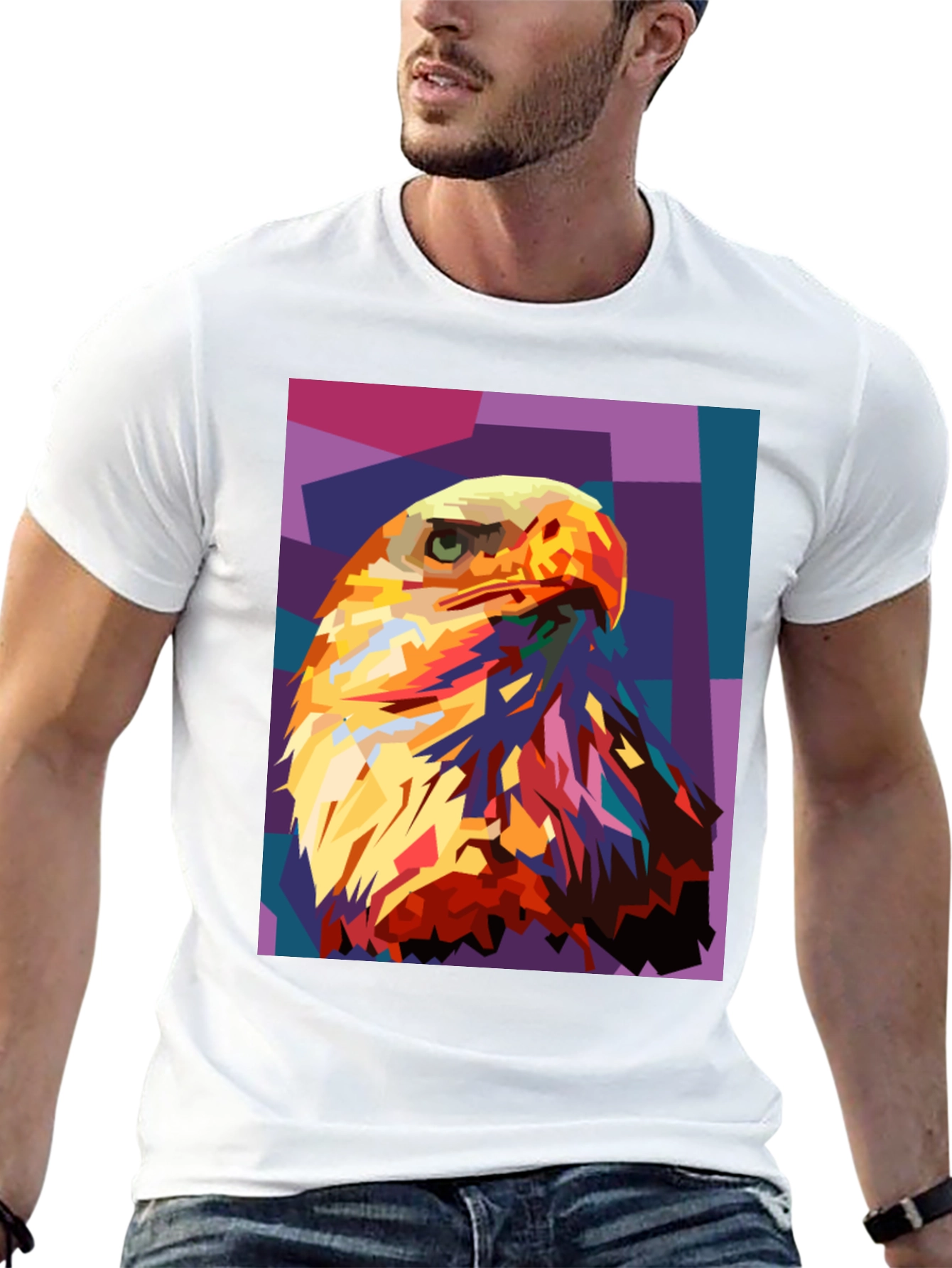 Eagle Pop Art Graphic Black T-Shirt