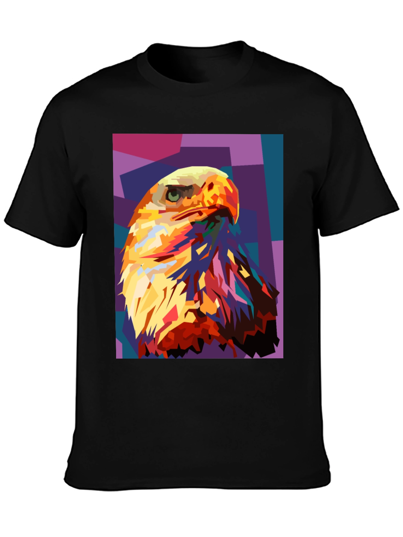 Eagle Pop Art Graphic Black T-Shirt