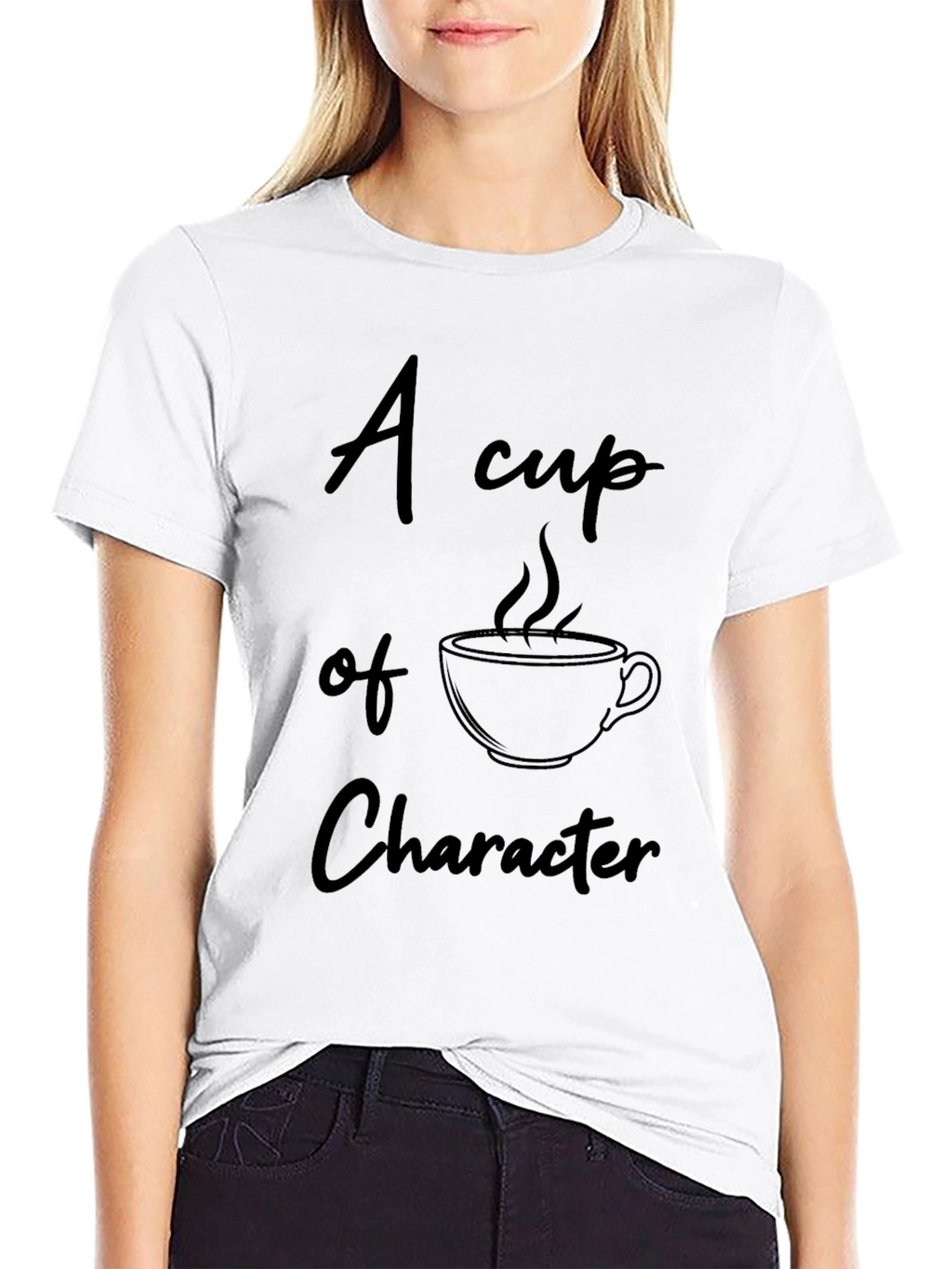 Character Coffee Cup Black T-Shirt