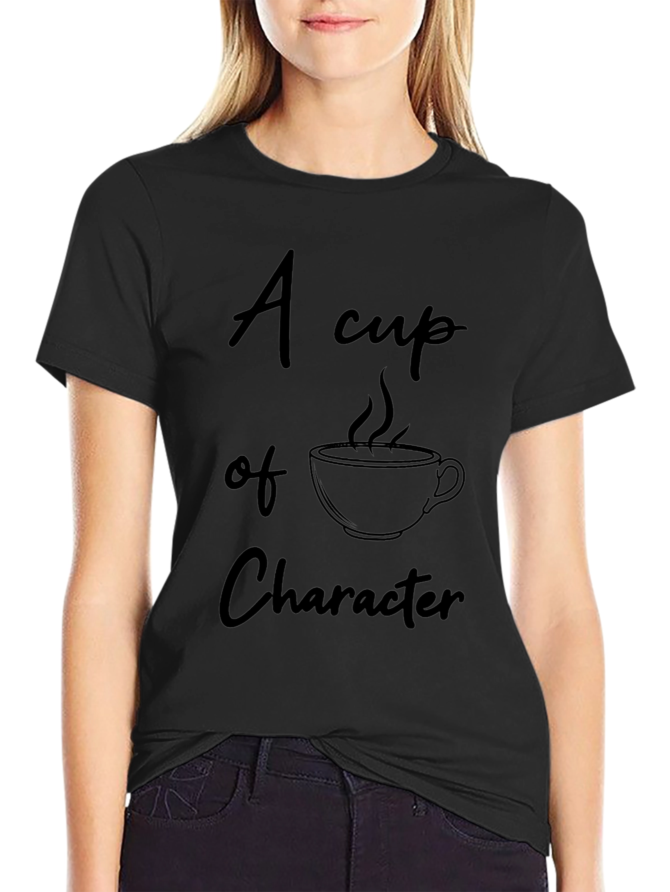 Character Coffee Cup Black T-Shirt