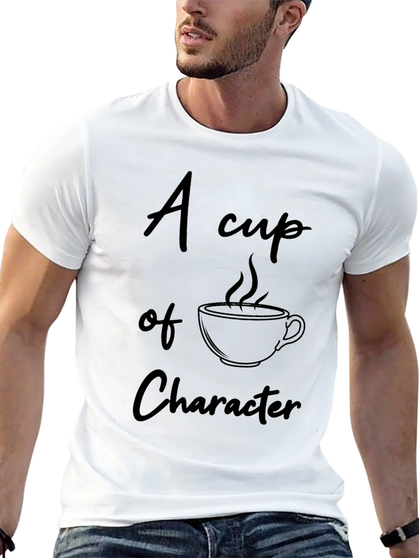 Character Coffee Cup Black T-Shirt