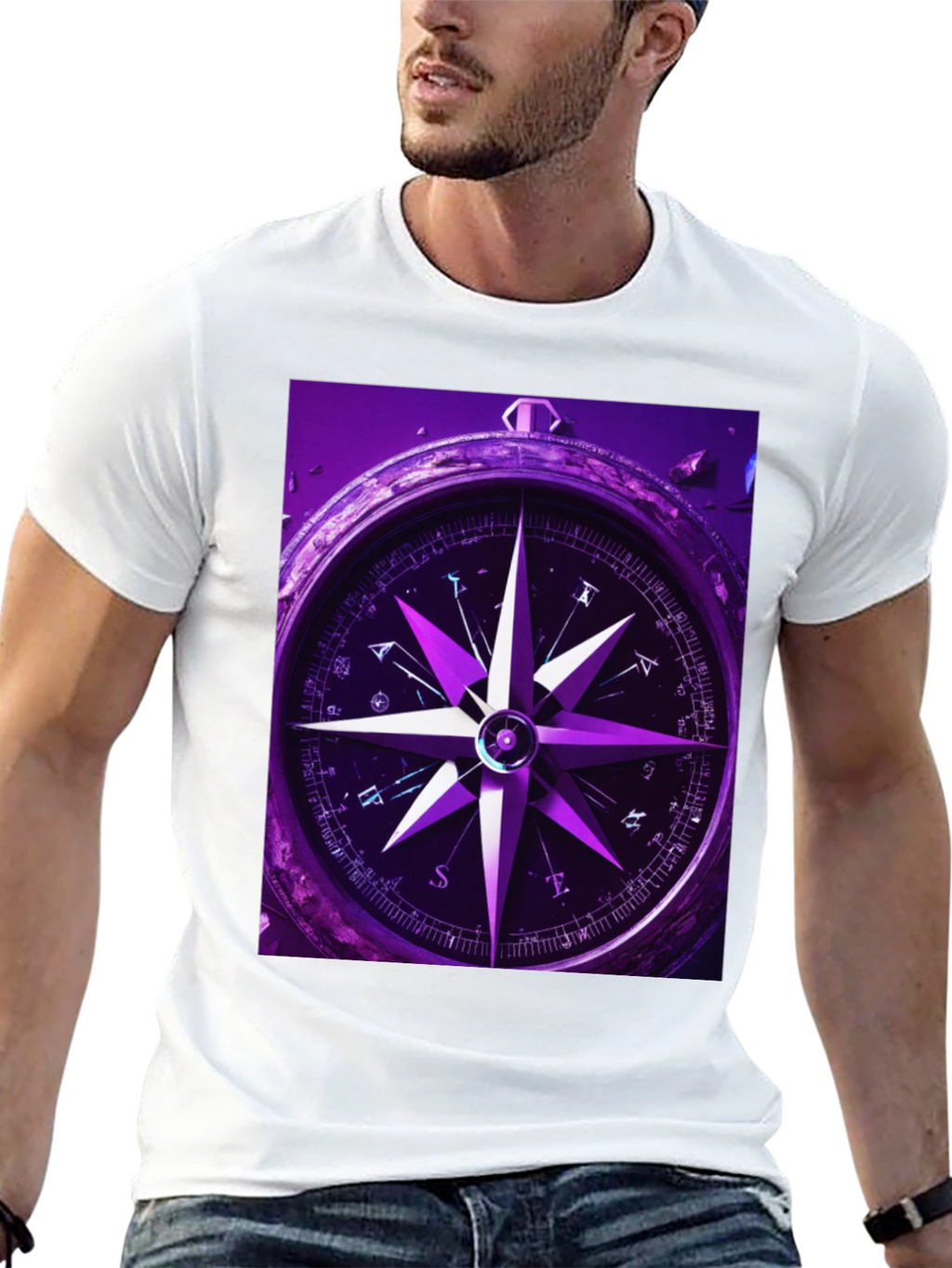 Compass Graphic T-Shirt - Black Cotton Tee