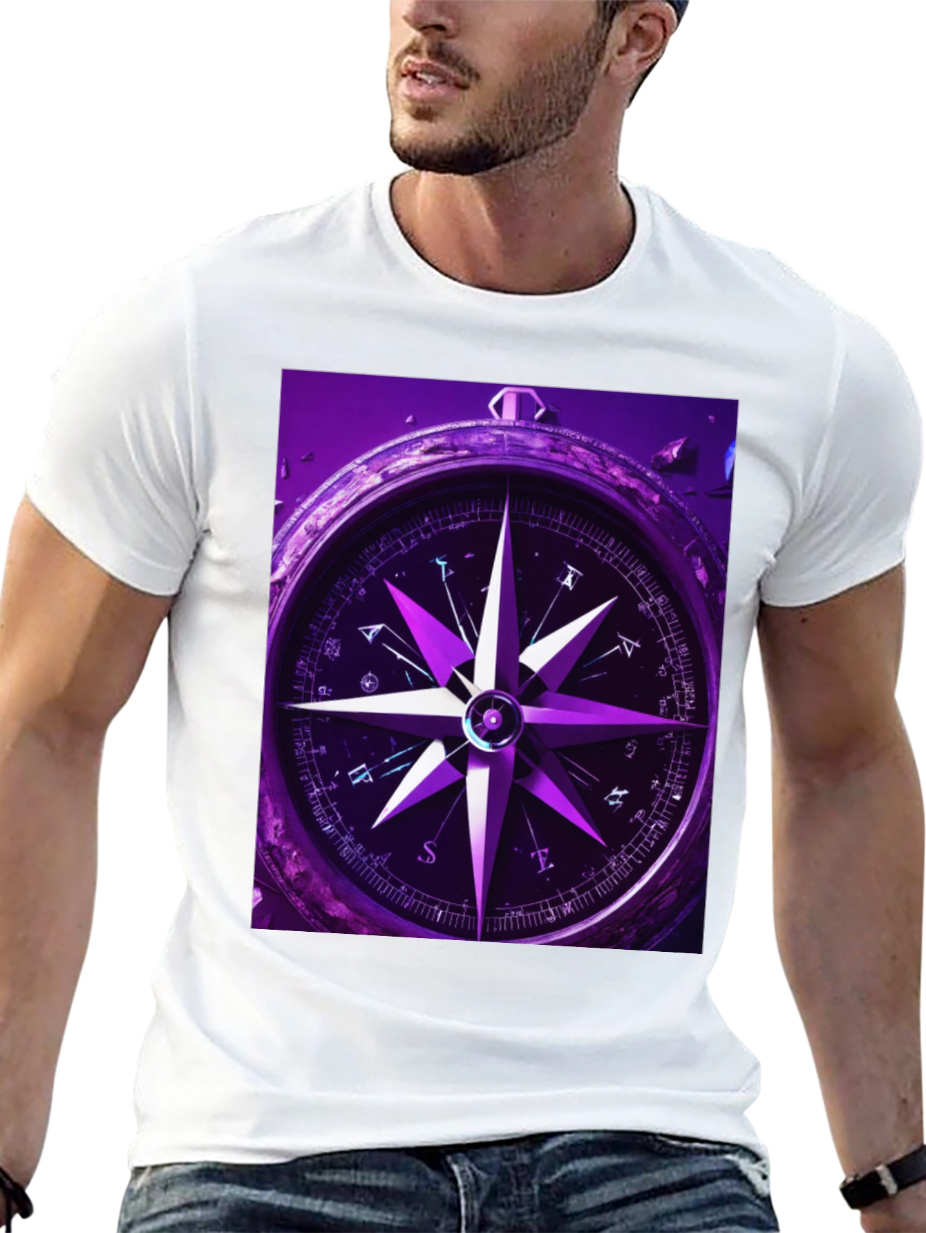 Compass Graphic T-Shirt - Black Cotton Tee