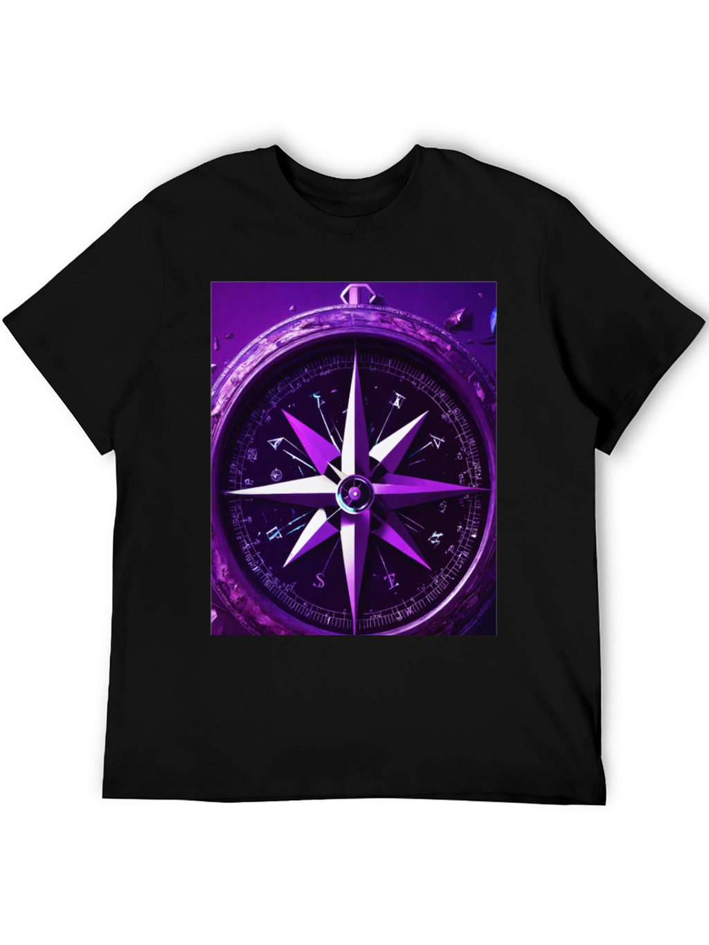 Compass Graphic T-Shirt - Black Cotton Tee