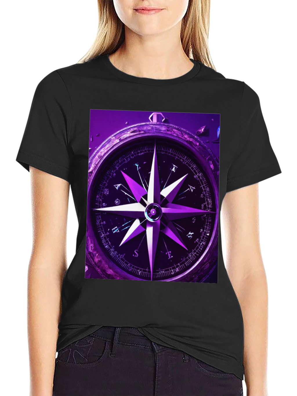 Compass Graphic T-Shirt - Black Cotton Tee