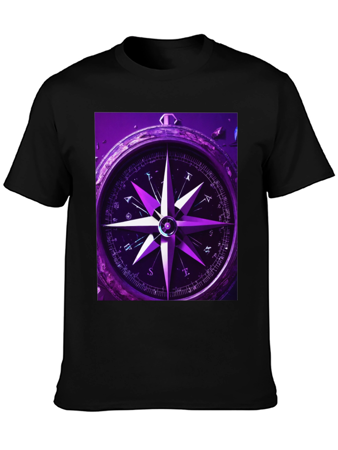 Compass Graphic T-Shirt - Black Cotton Tee