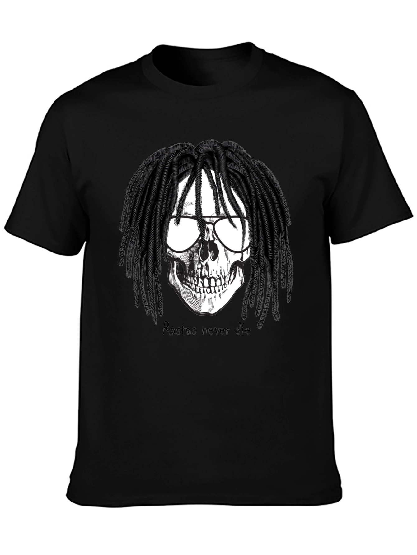 Rasta Skull Graphic Tee - Never Die T-Shirt