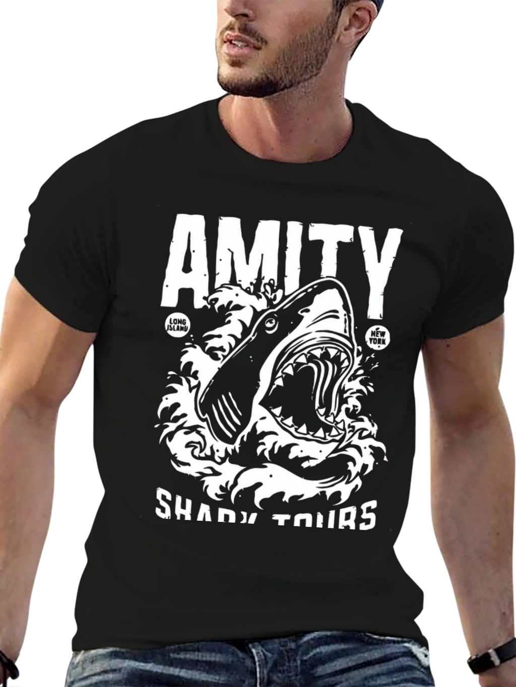 Amity Shady Tours Shark Graphic T-Shirt