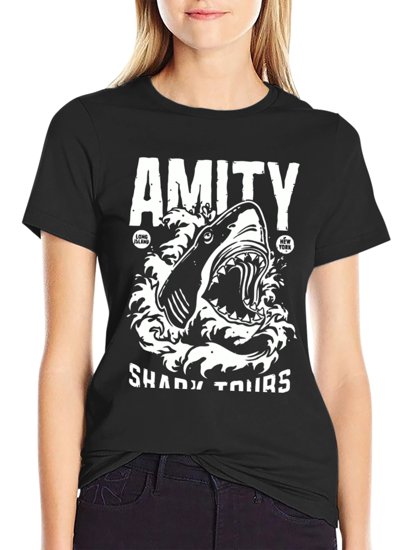 Amity Shady Tours Shark Graphic T-Shirt