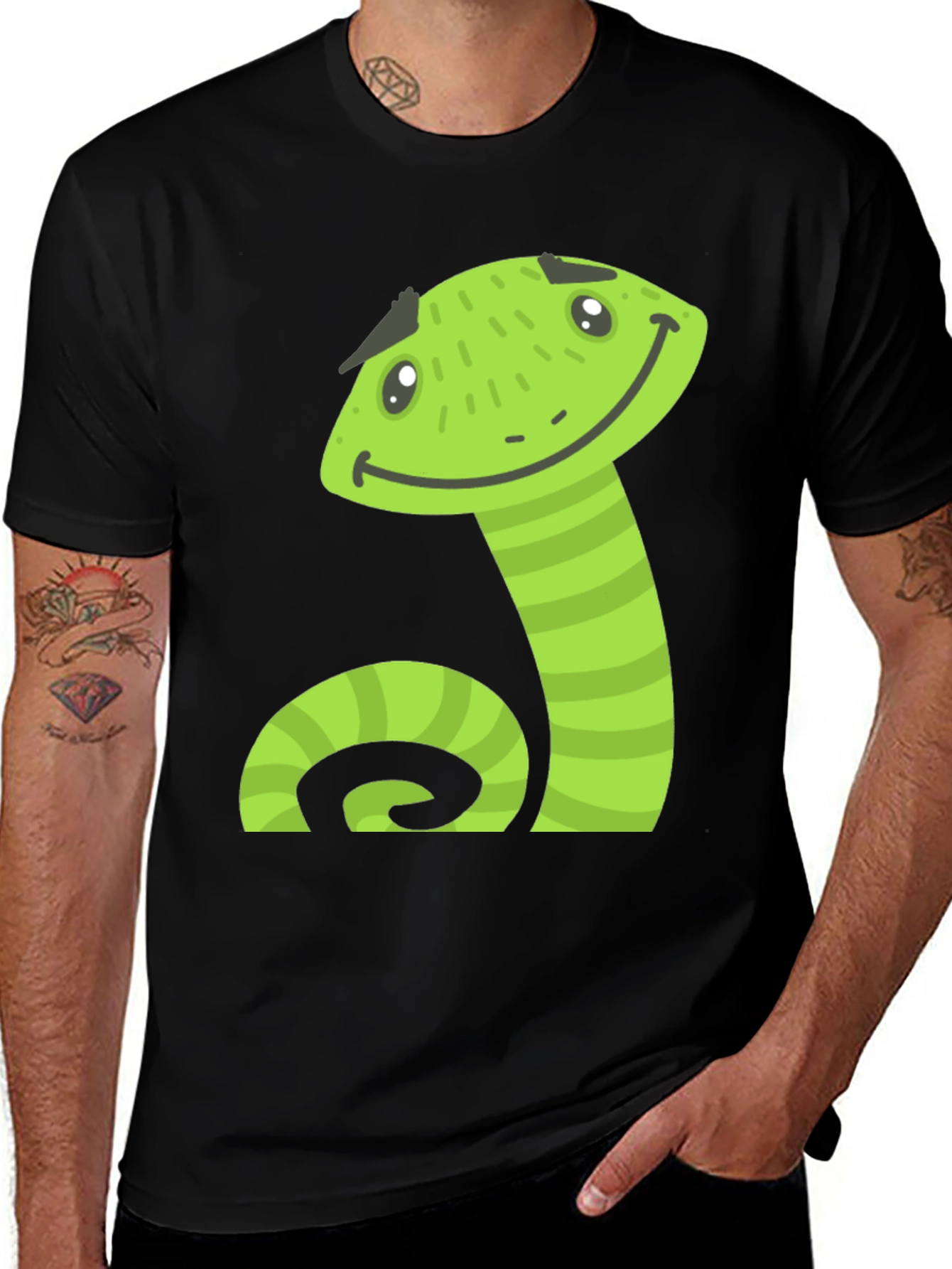 Cartoon Snake Graphic Tee - Cool & Comfortable!