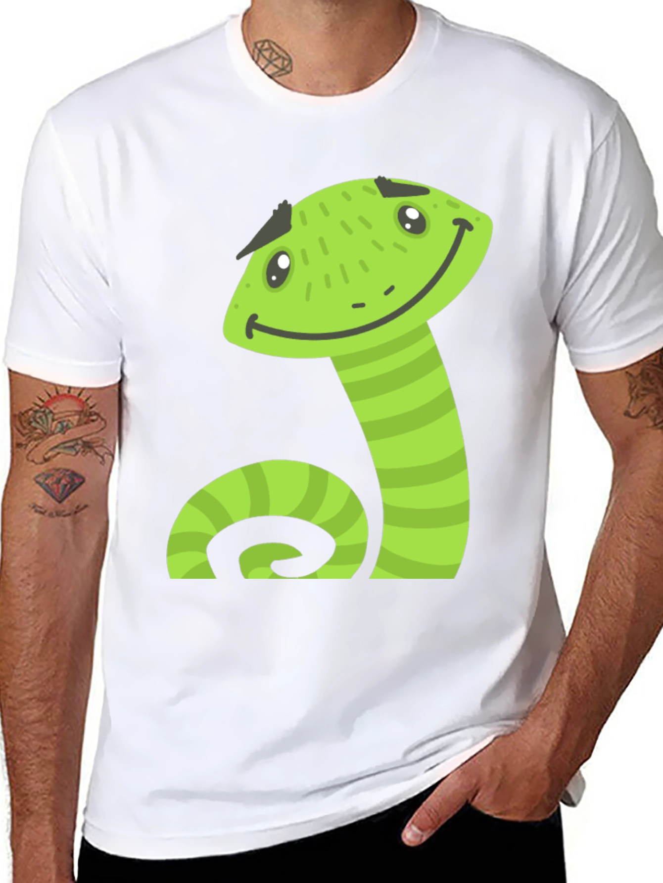 Cartoon Snake Graphic Tee - Cool & Comfortable!