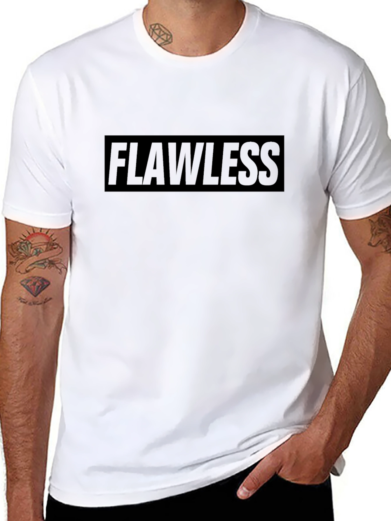 Flawless Graphic Print Black T-Shirt