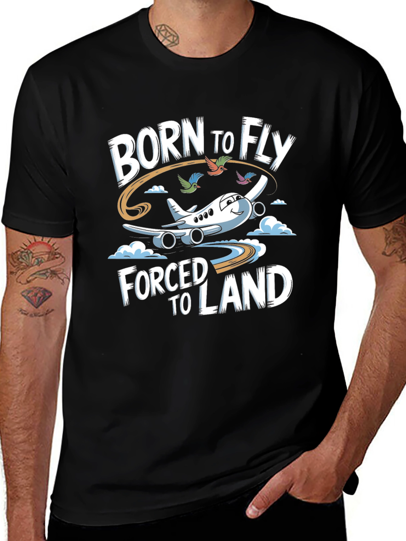 Born to Fly T-Shirt - Airplane Pilot Humor Tee