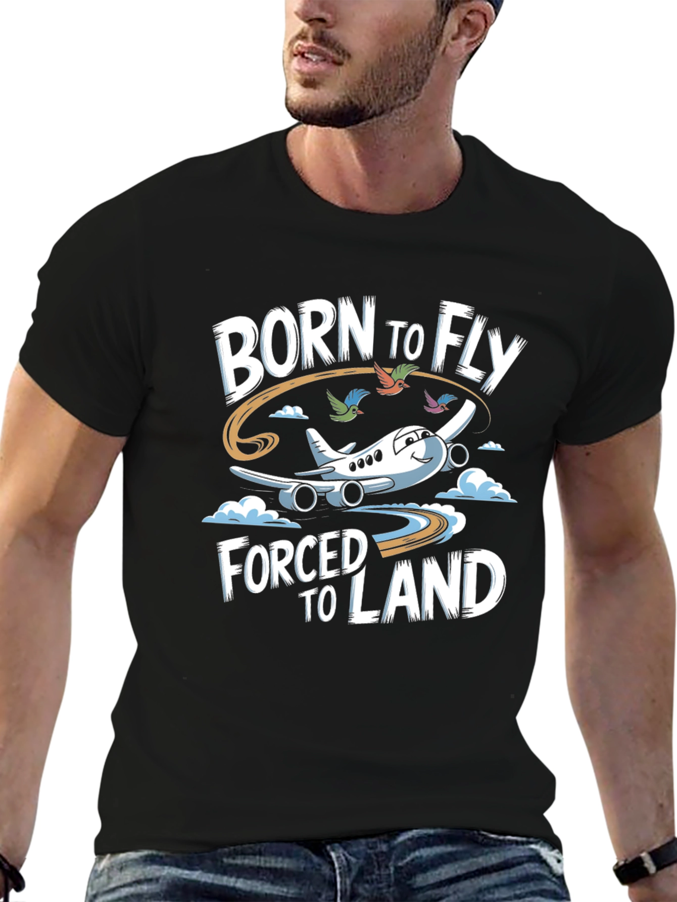 Born to Fly T-Shirt - Airplane Pilot Humor Tee