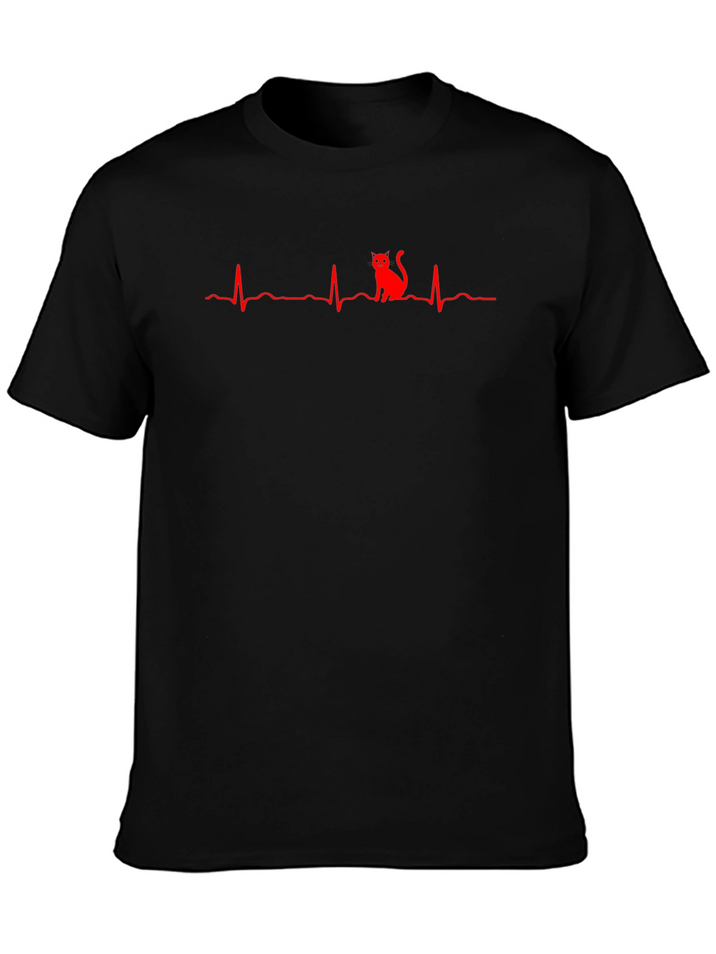 Cat Heartbeat T-Shirt - Novelty Graphic Tee